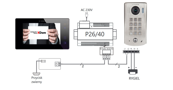 Zestaw cyfrowy wideodomofonu VIDOS S1311D_M1021W2